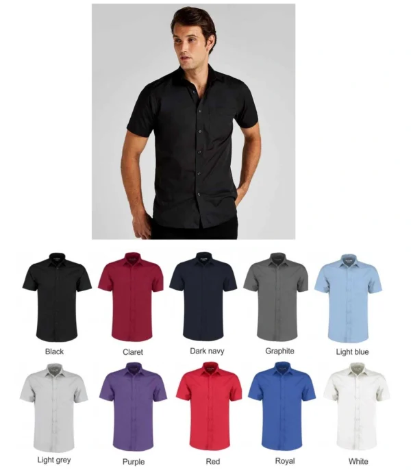 KK141 Kustom Kit Short Sleeve Tailored Poplin Shirt